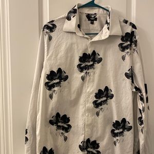 Express white floral dress shirt. Size L